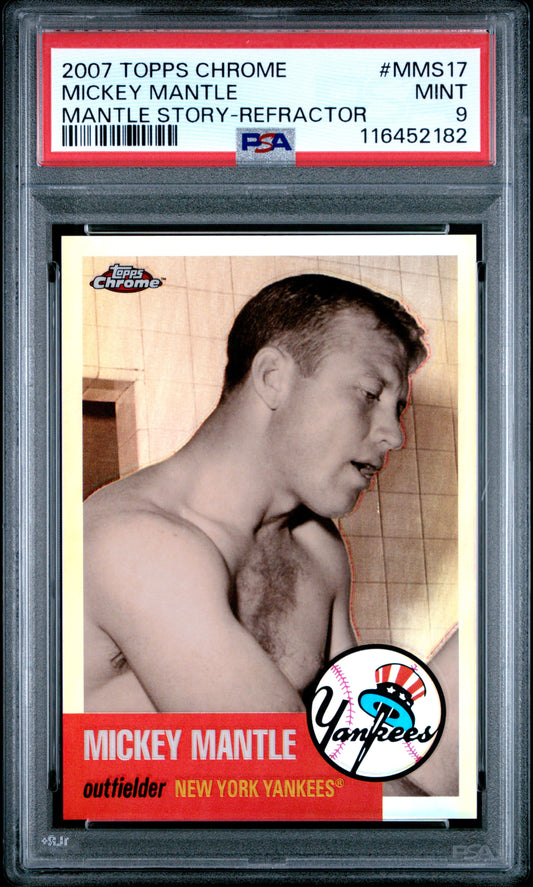 2007 Topps Chrome Mantle Story #MMS17 Mickey Mantle Mantle Story-Refractor PSA 9
