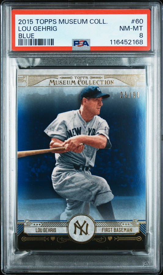 2015 Topps Museum Collection #60 Lou Gehrig Blue PSA 8