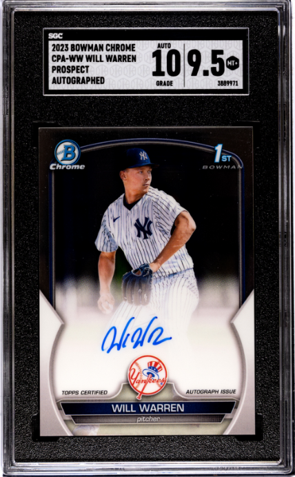 2023 Bowman Chrome #CPA-WW Will Warren Prospect SGC 9.5-10
