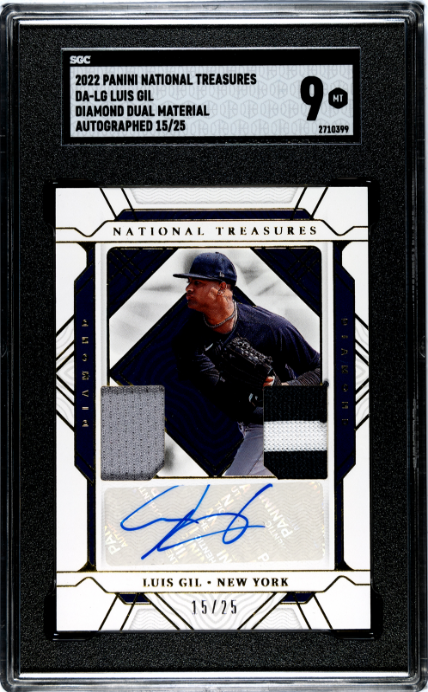 2022 Panini National Treasures #DA-LG Luis Gil Diamond Dual Material SGC 9