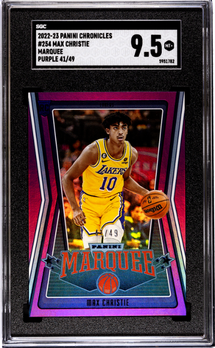 2022-23 Panini Chronicles #254 Max Christie Marquee Purple SGC 9.5