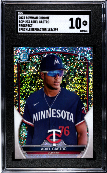 2023 Bowman Chrome #BCP-203 Ariel Castro Speckle Refractor SGC 10