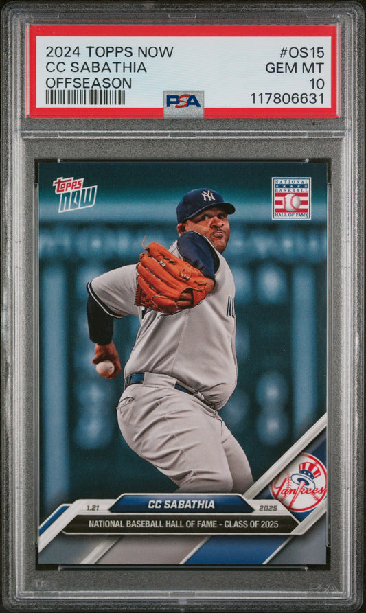(3)2024 Topps Now Offseason #OS15 CC Sabathia PSA 10