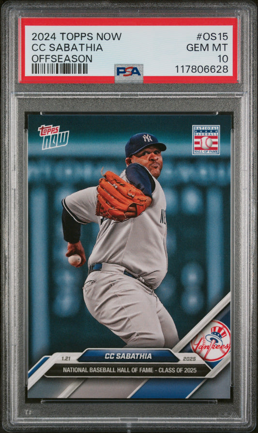 (5)2024 Topps Now Offseason #OS15 CC Sabathia PSA 10