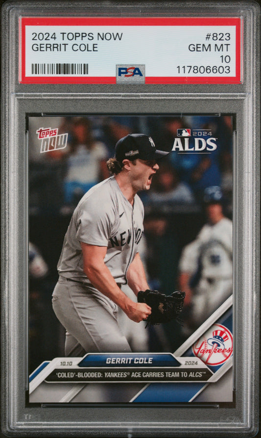 (2)2024 Topps Now #823 Gerrit Cole PSA 10