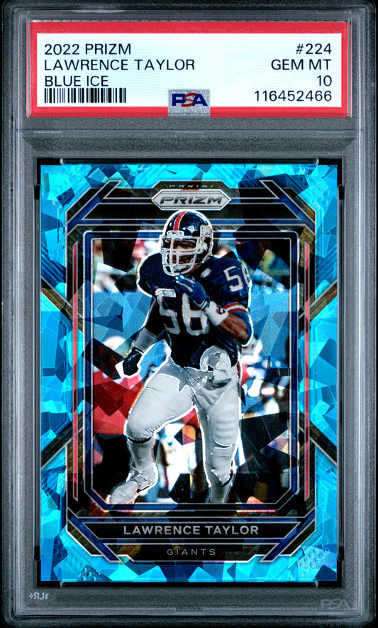 2022 Panini Prizm #224 Lawrence Taylor Blue Ice PSA 10