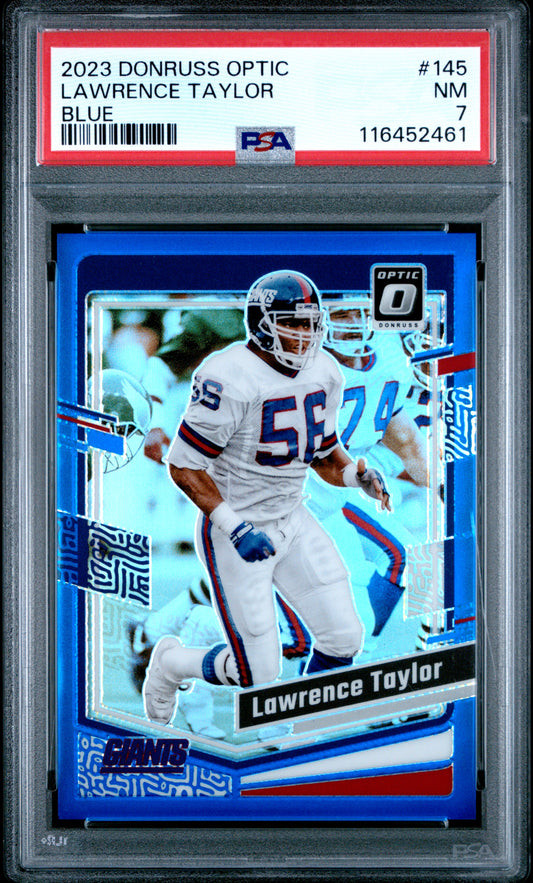 2023 Panini Donruss Optic #145 Lawrence Taylor Blue PSA 7