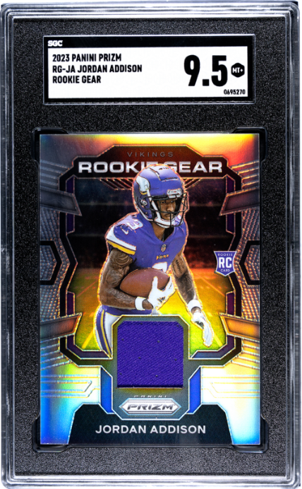 2023 Panini Prizm #RG-JA Jordan Addison Rookie Gear RC SGC 9.5
