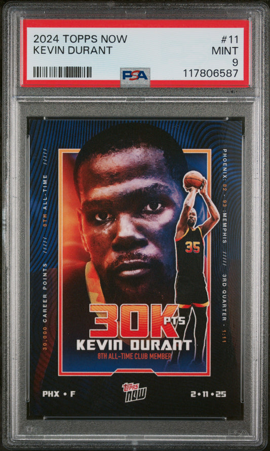 (1)2024 Topps Now #11 Kevin Durant PSA 9