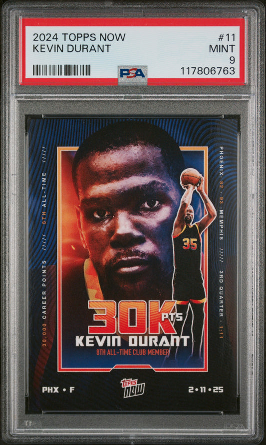 (2)2024 Topps Now #11 Kevin Durant PSA 9