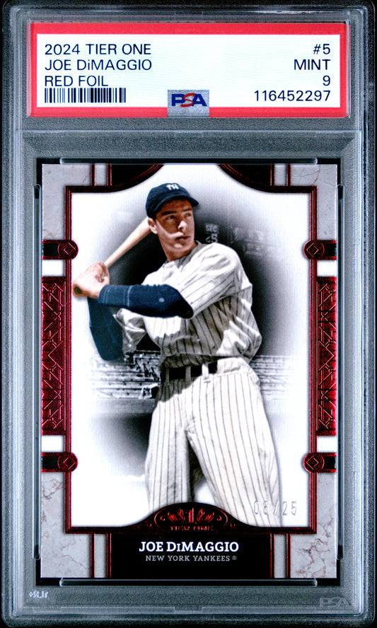2024 Topps Tier One #5 Joe Dimaggio Red Foil PSA 9