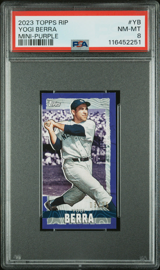2023 Topps Rip Mini #YB Yogi Berra Mini-Purple PSA 8