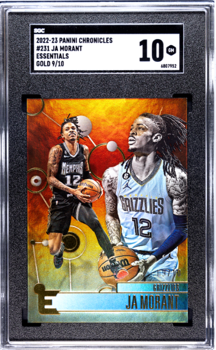 2022-23 Panini Chronicles #231 Ja Morant Essentials Gold SGC 10