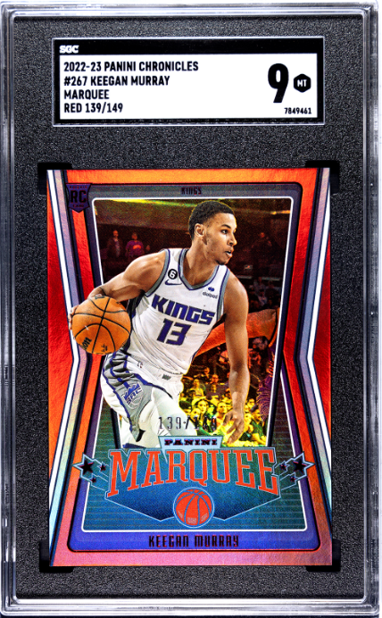 2022-23 Panini Chronicles #267 Keegan Murray Marquee Red RC SGC 9