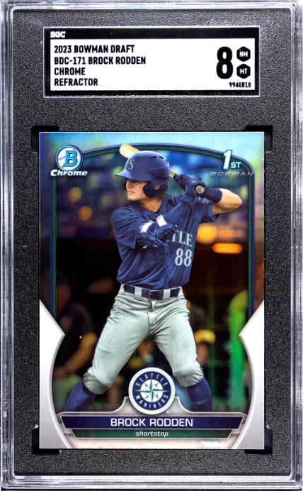 2023 Bowman Draft #BDC-171 Brock Rodden Chrome Refractor SGC 8