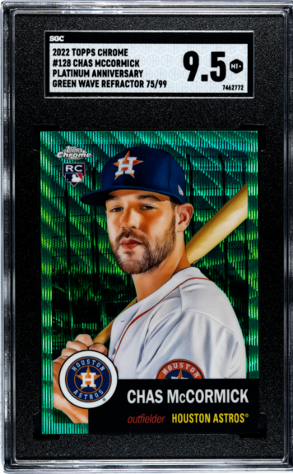 2022 Topps Chrome Platinum Anniversary #128 Chas Mccormick Green Wave Ref. RC SGC 9.5
