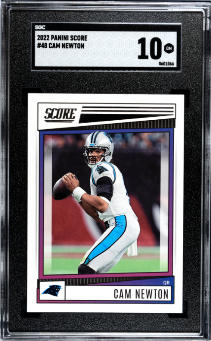 2022 Panini Score #48 Cam Newton SGC 10