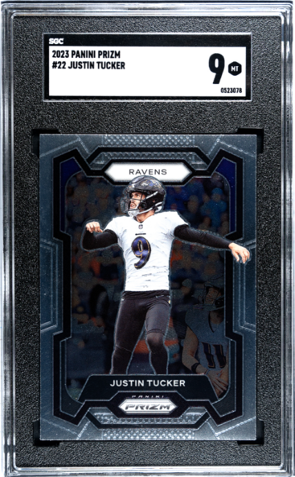 2023 Panini Prizm #22 Justin Tucker SGC 9