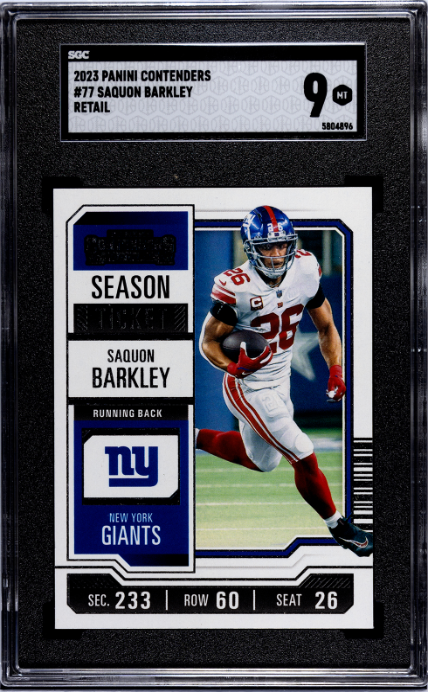 2023 Panini Contenders #77 Saquon Barkley Retail ST SGC 9