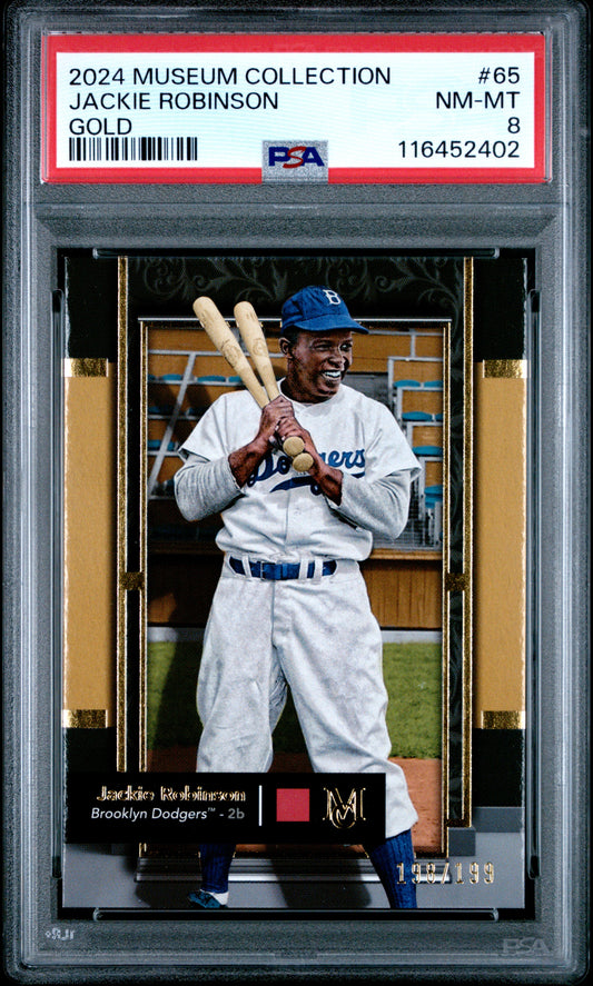 2024 Topps Museum Collection #65 Jackie Robinson Gold PSA 8
