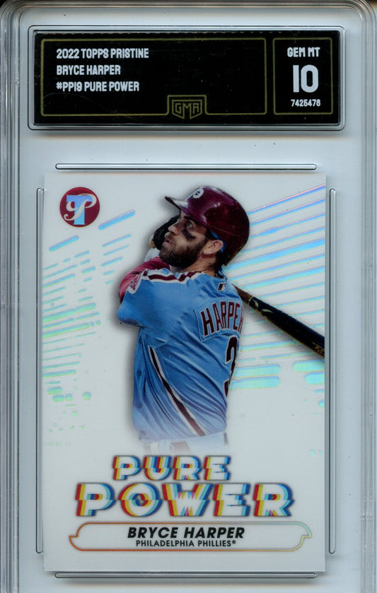 2022 Topps Pristine #PP-19 Bryce Harper Pure Power GMA 10