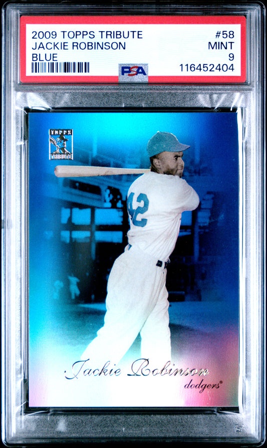 2009 Topps Tribute #58 Jackie Robinson Blue PSA 9