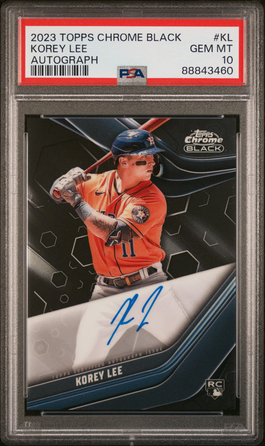 2023 Topps Chrome Black Autographs #KL Korey Lee RC PSA 10
