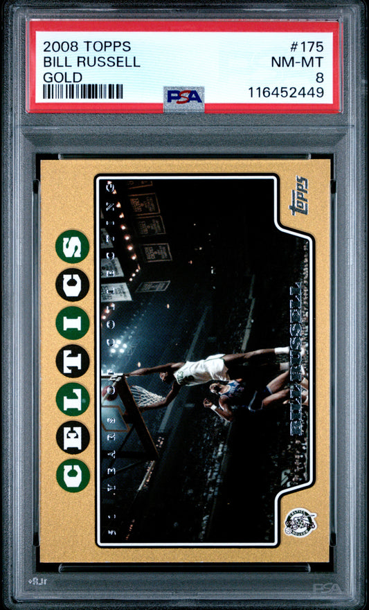 2008 Topps #175 Bill Russell 0201/2008 Gold PSA 8