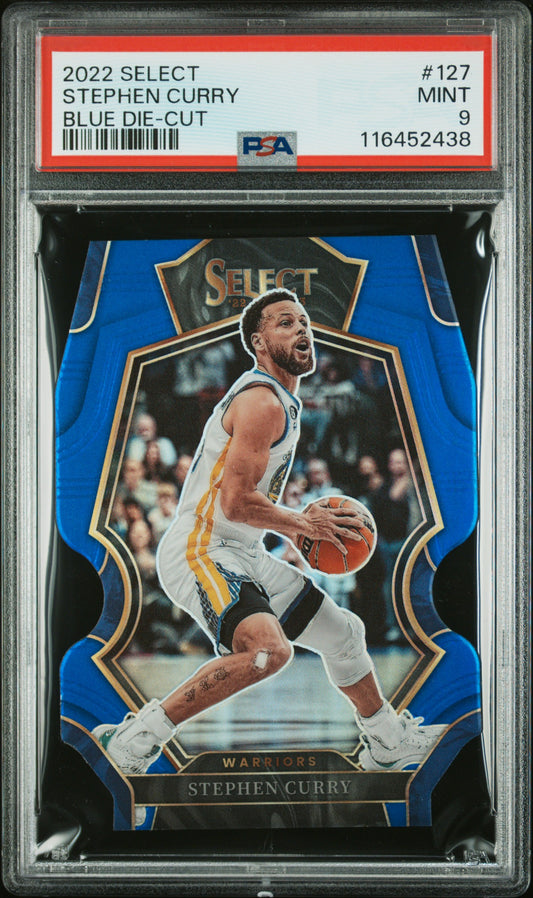 2022 Panini Select #127 Stephen Curry 068/249 Blue Die-Cut PSA 9