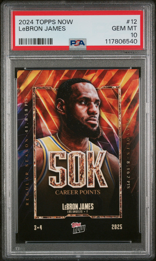 2024 Topps Now #12 Lebron James PSA 10