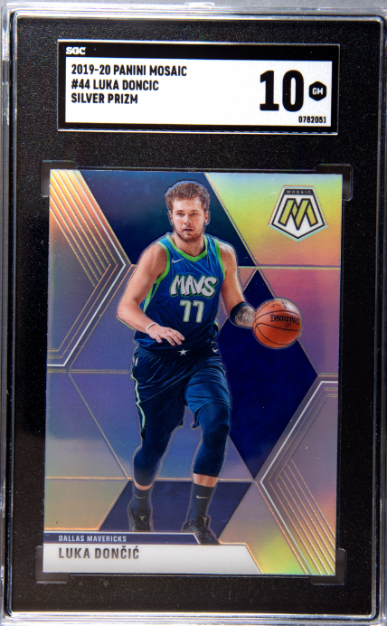 2019-20 Panini Mosaic #44 Luka Doncic Silver Prizm SGC 10