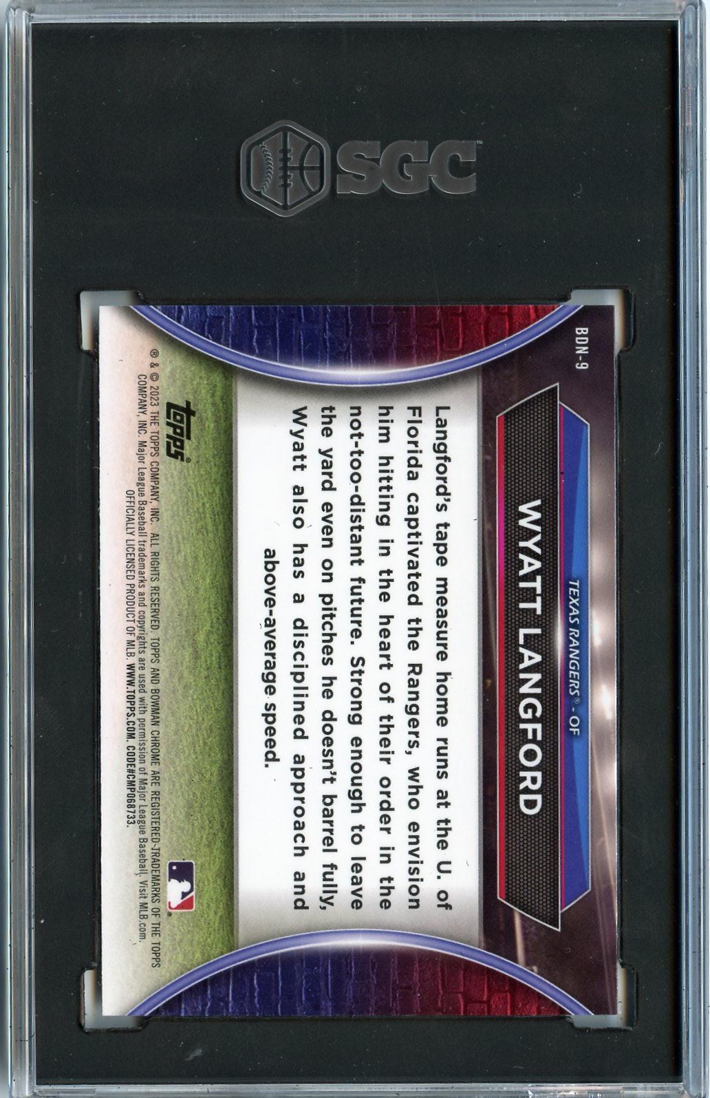 2023 Bowman Draft #BDN-9 Wyatt Langford Bowman Draft Night SGC 9.5