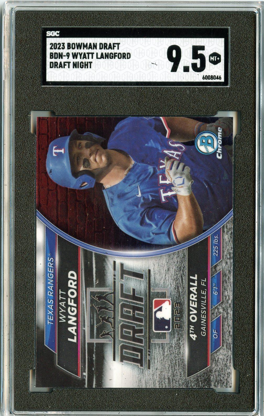 2023 Bowman Draft #BDN-9 Wyatt Langford Bowman Draft Night SGC 9.5