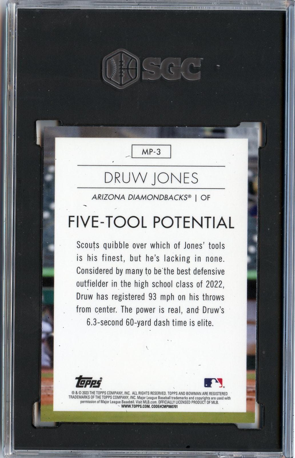 2023 Bowman #MP-3 Druw Jones Modern Prospects SGC 9.5