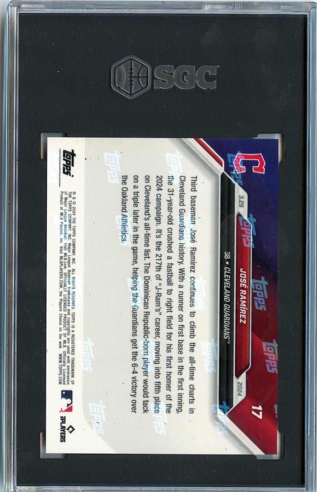 2024 Topps Now #17 Jose Ramirez SGC 9.5