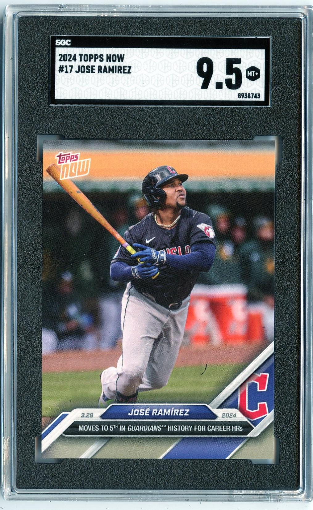 2024 Topps Now #17 Jose Ramirez SGC 9.5