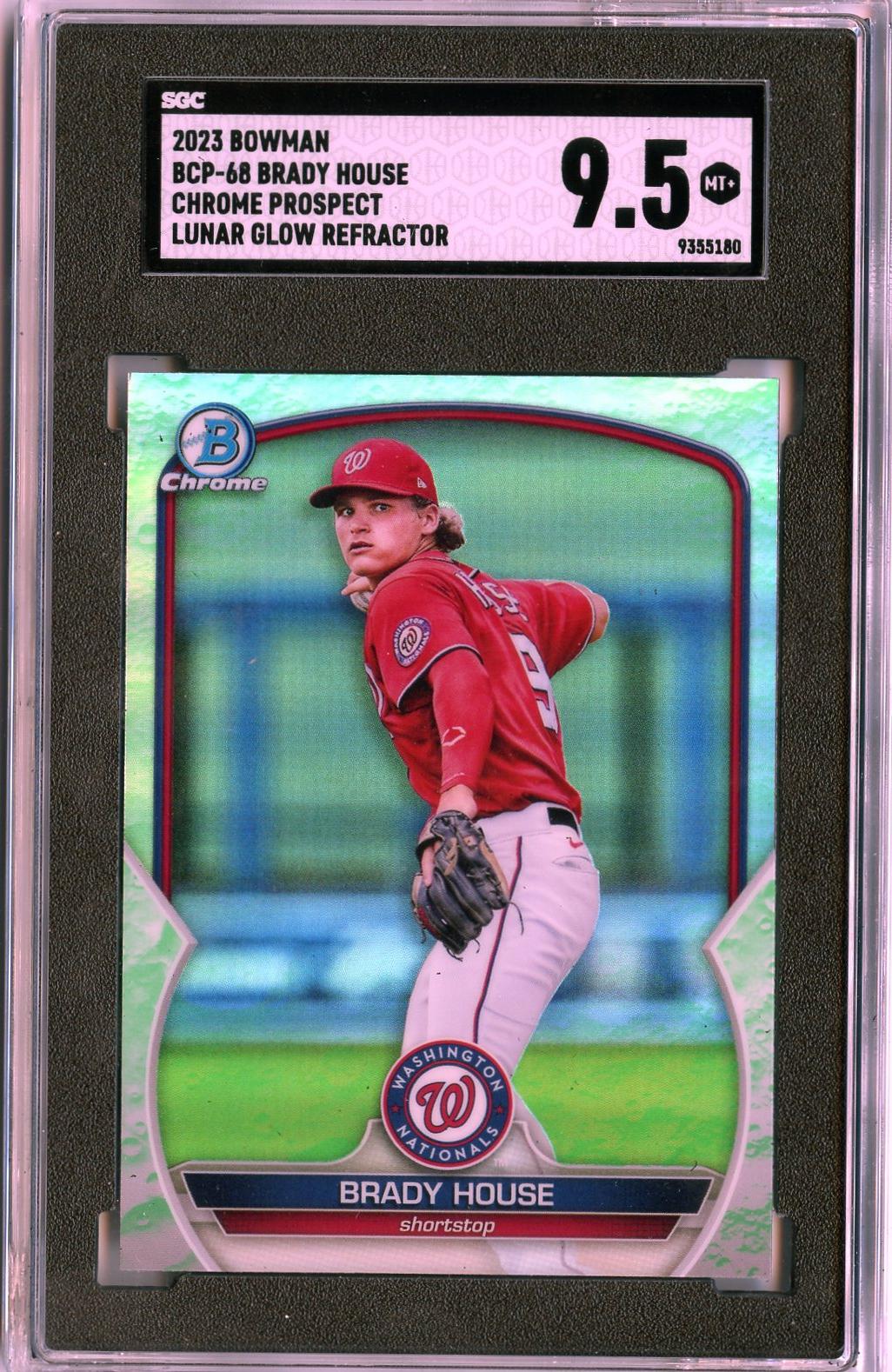 2023 Bowman #BCP-68 Brady House Lunar Glow Refractors SGC 9.5