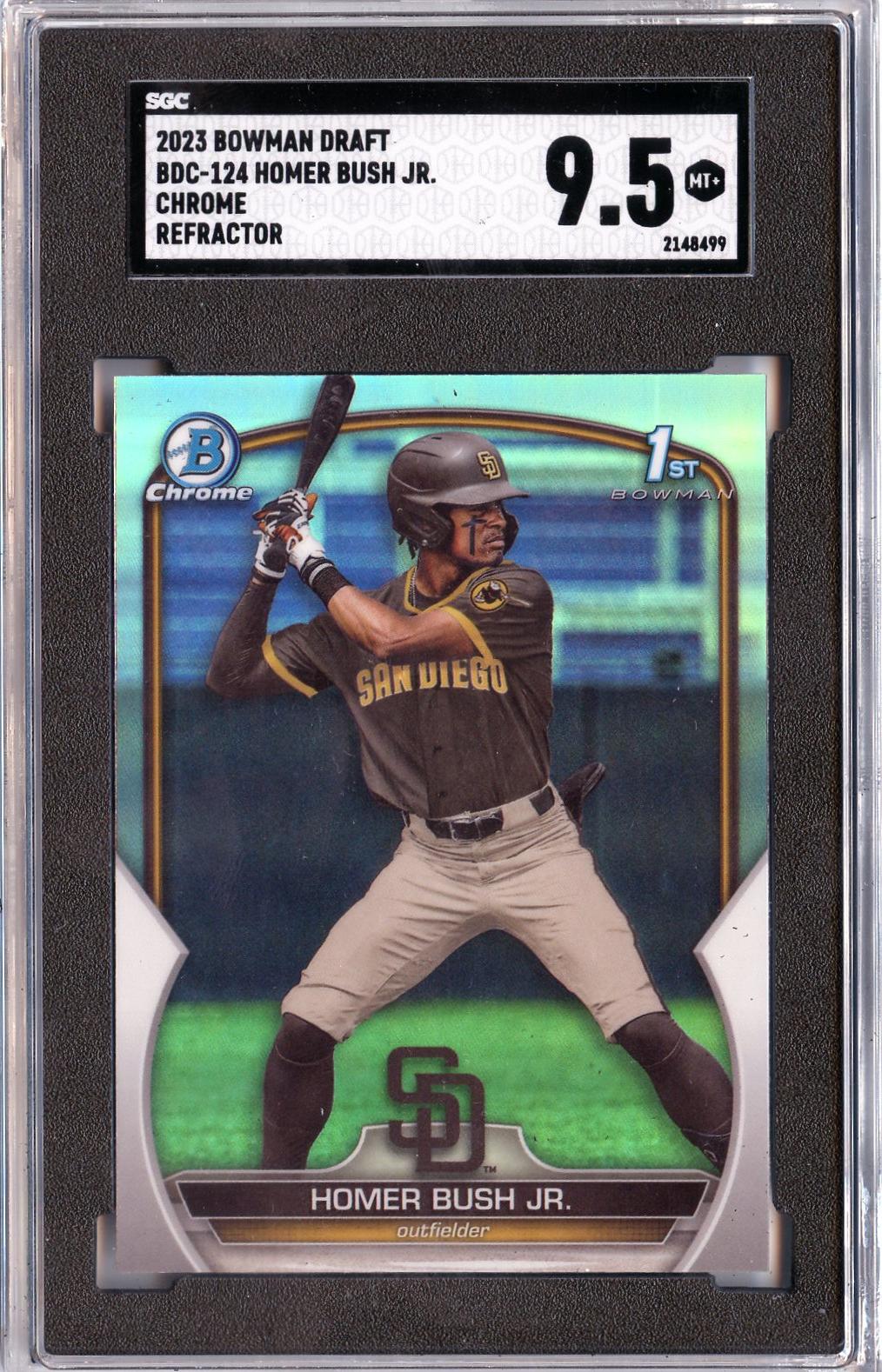 2023 Bowman Draft #BDC-124 Homer Bush Jr. Chrome Refractor SGC 9.5