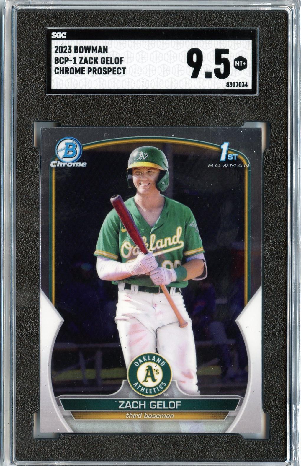 2023 Bowman #BCP-1 Zack Gelof Chrome Prospects Pearl Refractors SGC 9.5