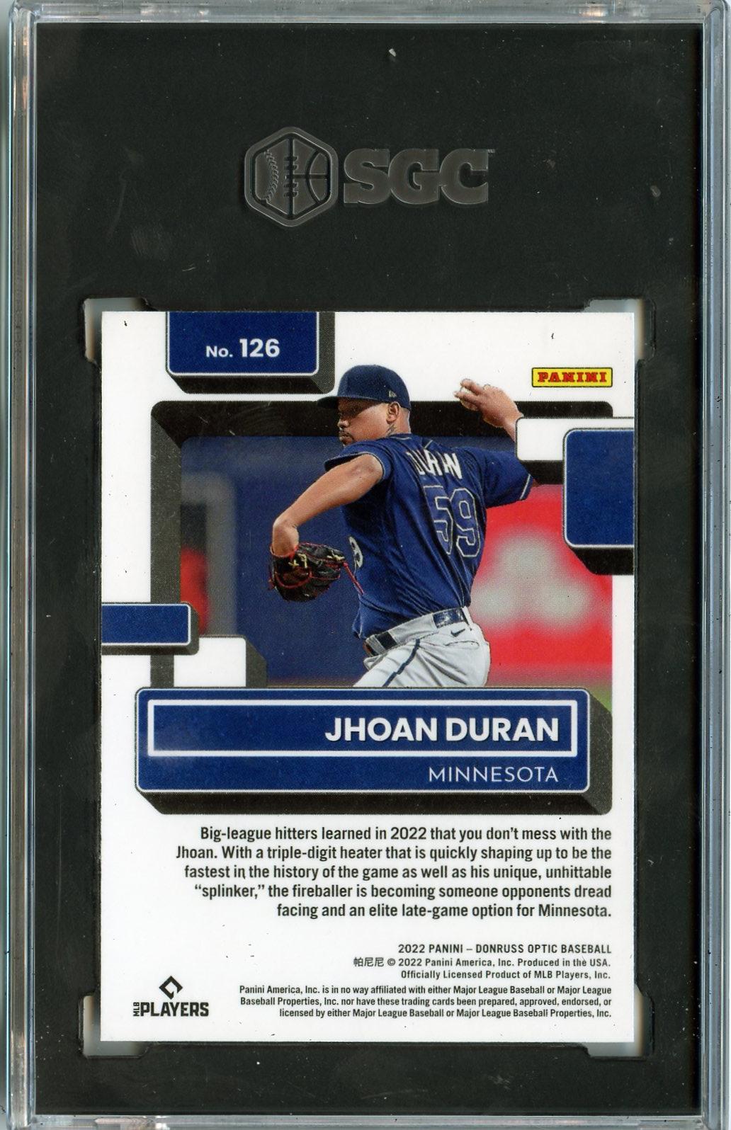 2022 Donruss Optic #126 Jhoan Duran SGC 9