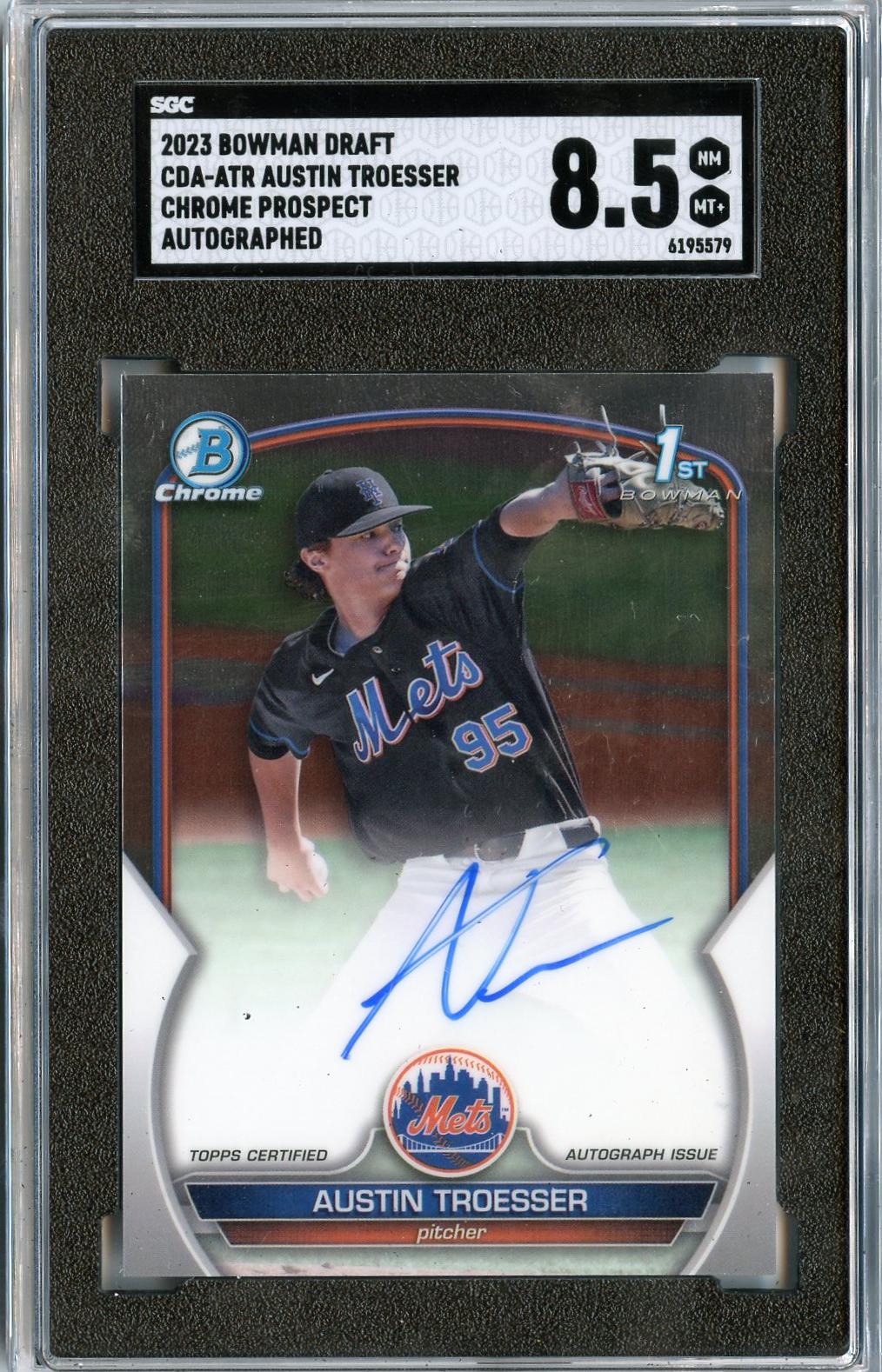 2023 #CDA-ATR Austin Troesser Chrome Prospect Autographs SGC 8.5