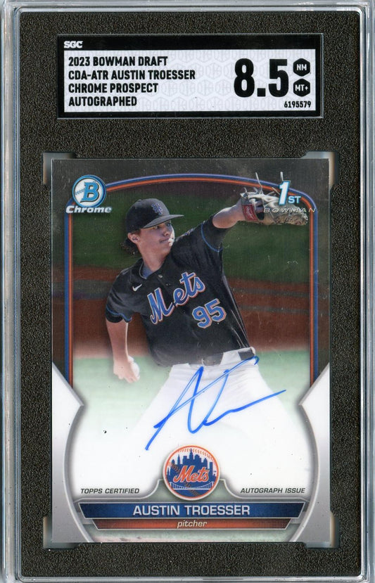 2023 #CDA-ATR Austin Troesser Chrome Prospect Autographs SGC 8.5