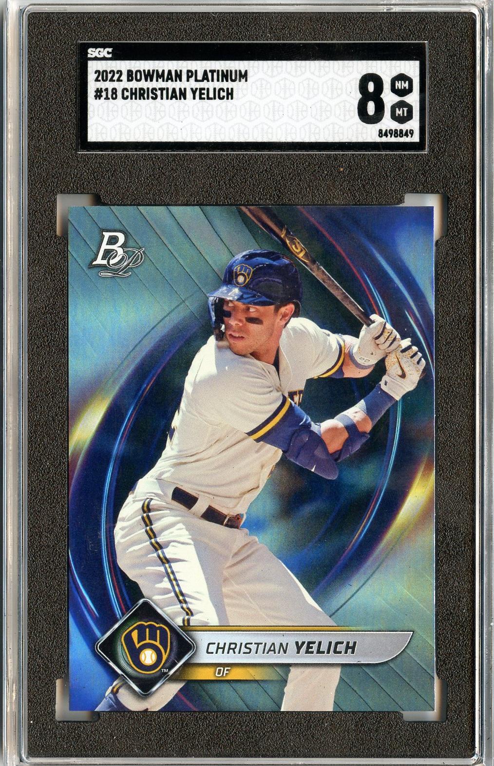 2022 Bowman Platinum #18 Christian Yelich SGC 8