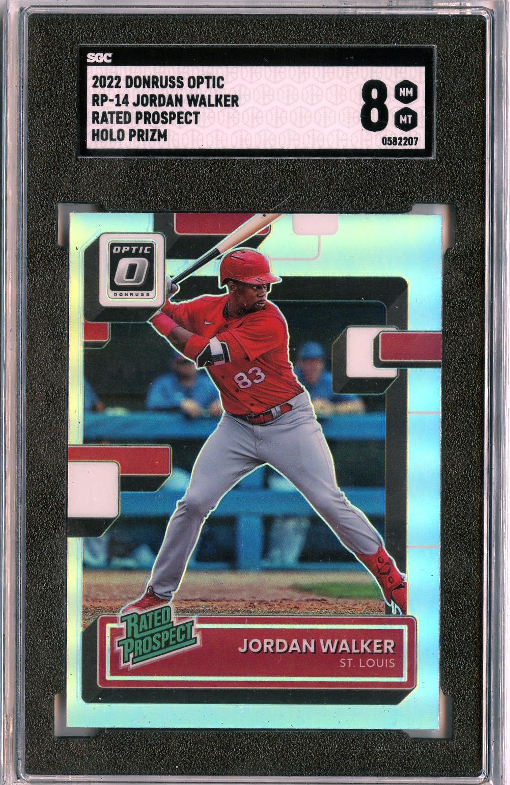 2022 Donruss Optic #RP-14 Jordan Walker Rated Prospects Holo Prizm SGC 8