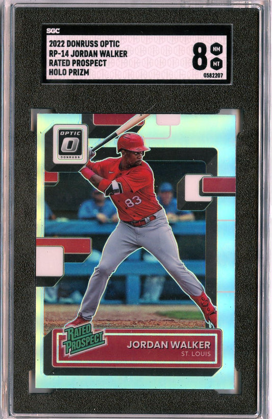 2022 Donruss Optic #RP-14 Jordan Walker Rated Prospects Holo Prizm SGC 8