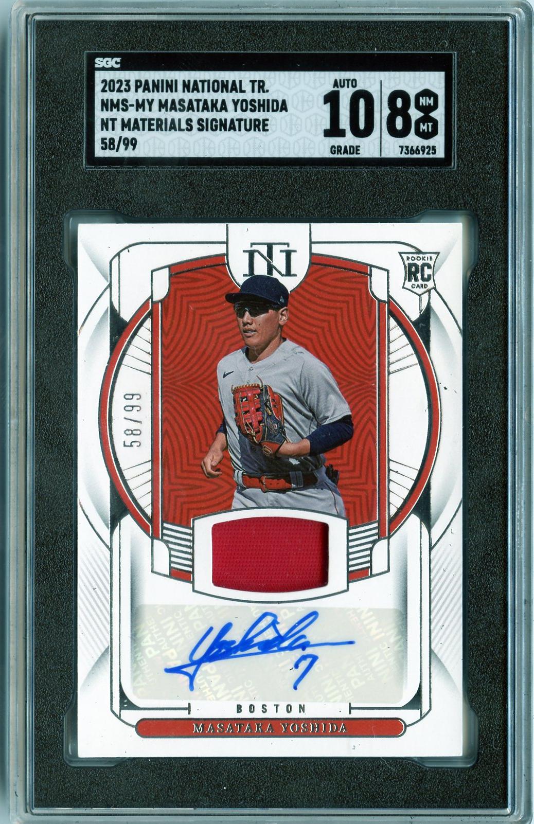 2023 Panini #NMS-MY Masataka Yoshida NT Materials Signatures SGC 8-10
