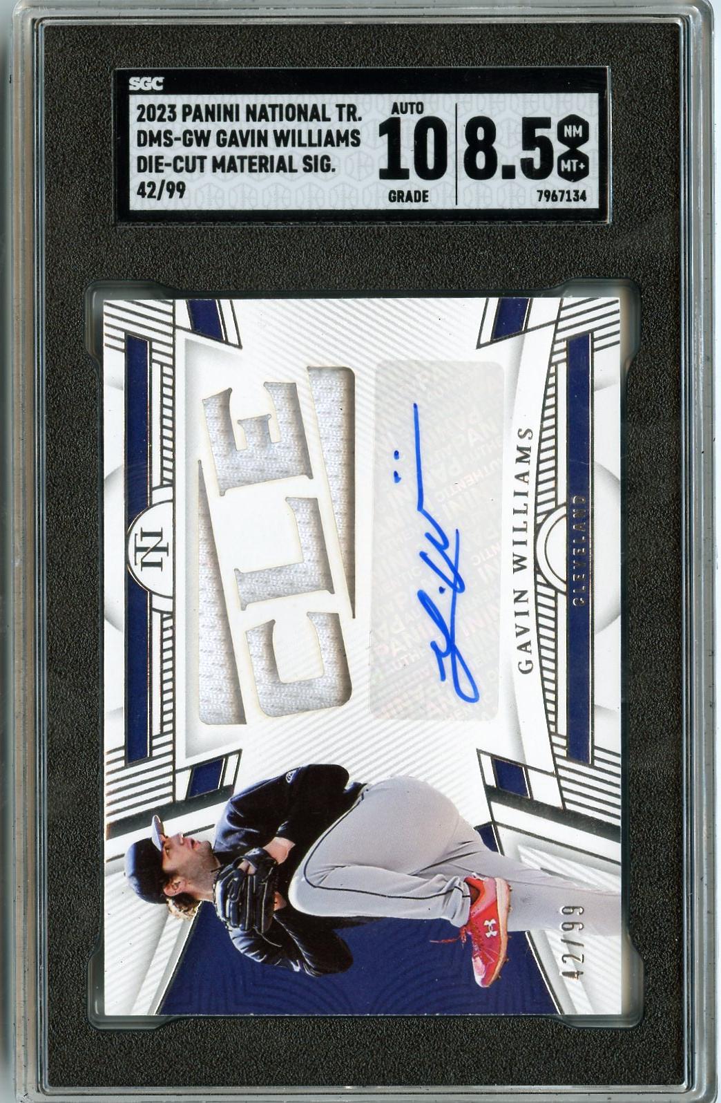 2023 Panini #DMS-GW Gavin Williams Material Signatures Die Cuts SGC 8.5