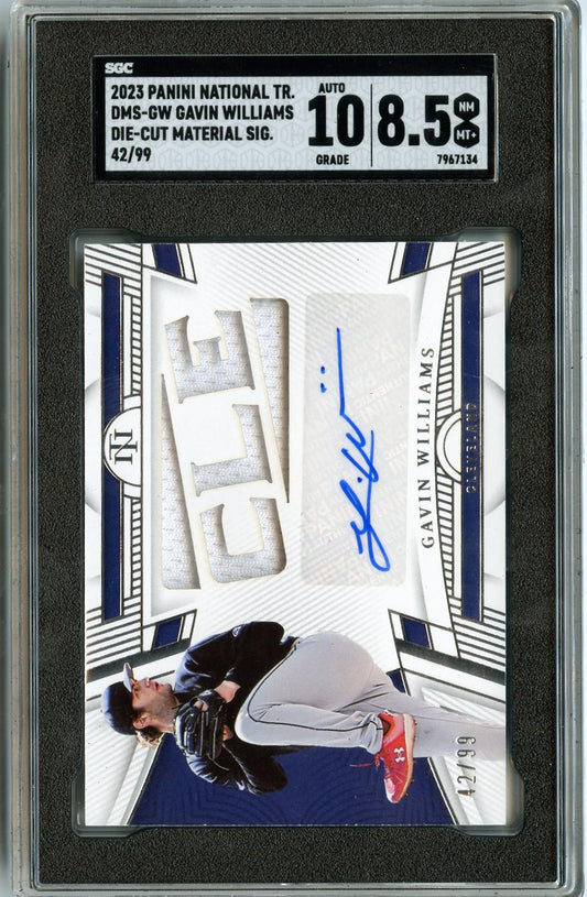 2023 Panini #DMS-GW Gavin Williams Material Signatures Die Cuts SGC 8.5