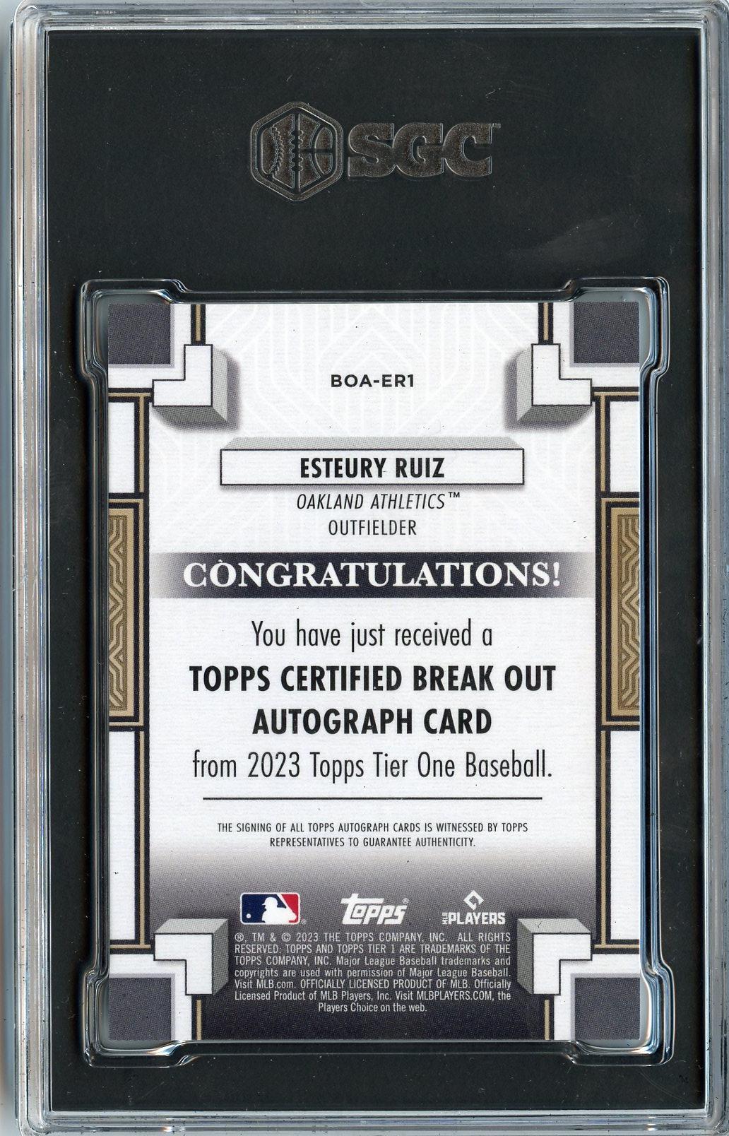 2023 Topps Tier One #BOA-ER1 Esteury Ruiz Break Out Autographs SGC 9.5