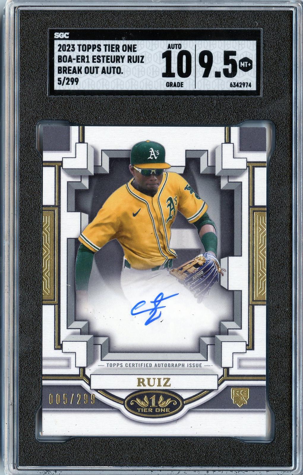 2023 Topps Tier One #BOA-ER1 Esteury Ruiz Break Out Autographs SGC 9.5
